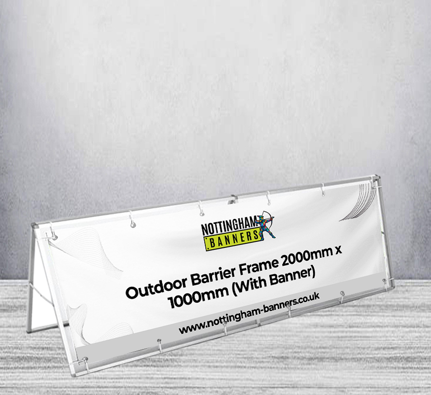 Outdoor Barrier Frame 2000mm x 1000mm (With Banner)